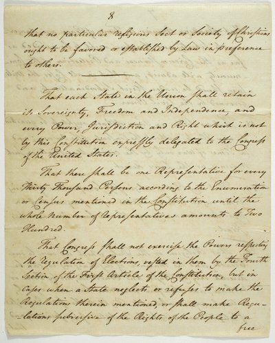 The Bill of Rights, copy signed at Federal Hall, 1789 by American School